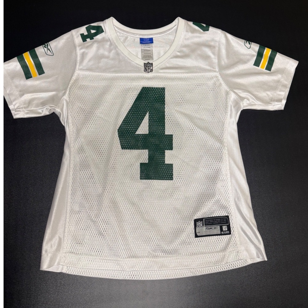 Kids Reebok NFL Green Bay Packers Brett Favre 4 Jersey White Youth Small S K12
